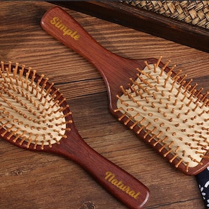 Personalized Massage Hairbrush Red Sandalwood Comb Wooden Paddle Brush Good for Hair and Scalp