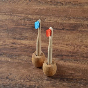 Personalized Bamboo Toothbrush Holder