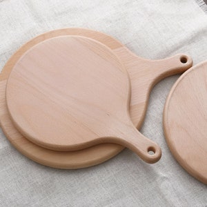 Handcrafted Customized Wood Pizza Holder Pan Pizza Peel in 7/8/9/10 inches Size image 2