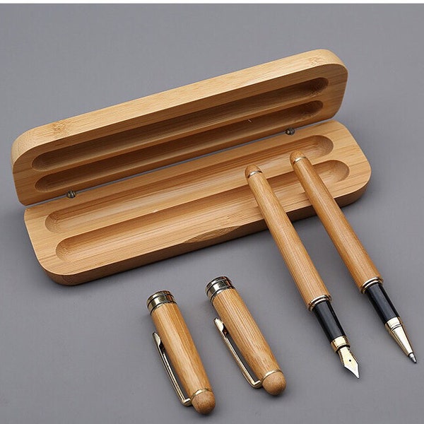 Personalized Elegant Wood Pen Case with Pen Set Business Gift Corporate Gift