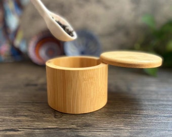 Personalized Simple Bamboo Condiment Jar