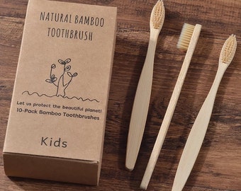 Personalized Kids and Adults Natural Bamboo Toothbrush Set