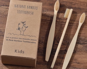 Personalized Natural Bamboo Toothbrush Set for All Ages