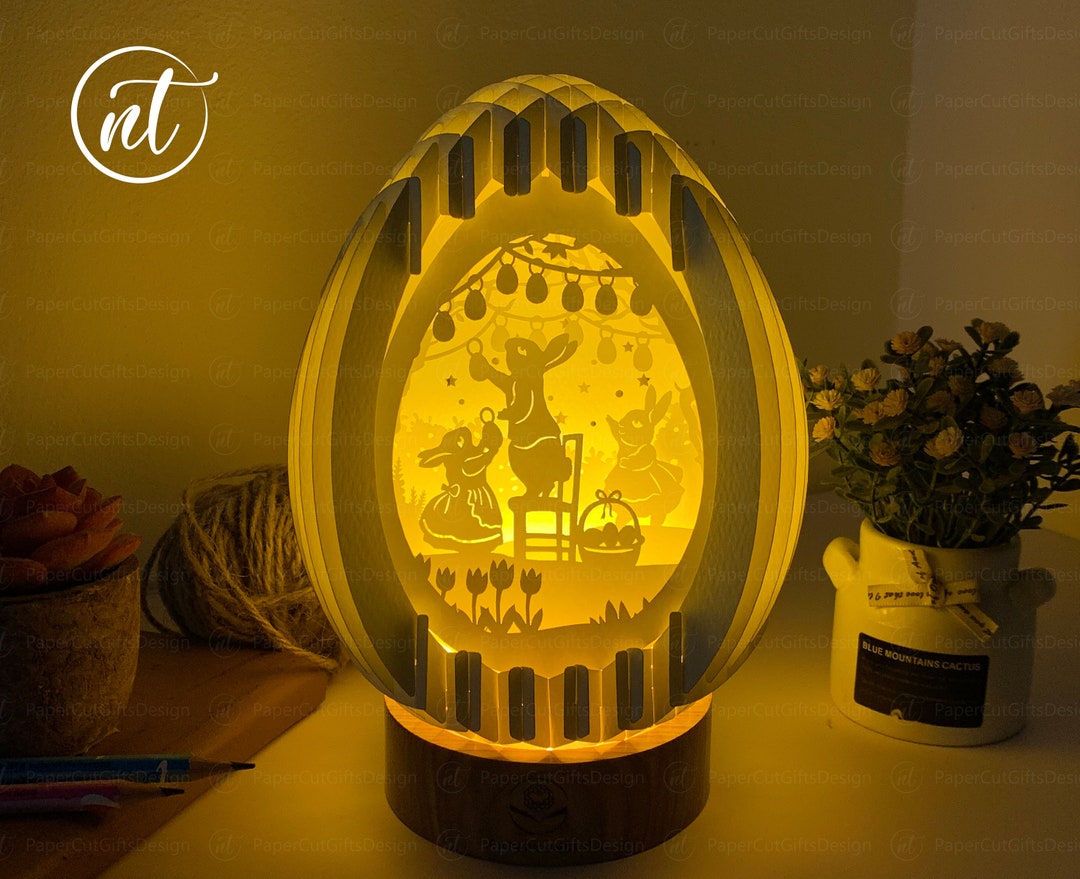 3D Easter Egg SVG: Paper Cut Light Box Template (digital Download) - Etsy