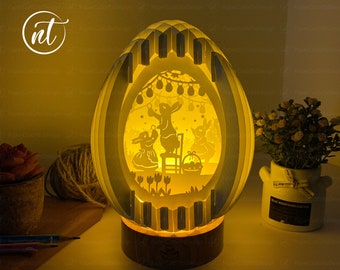 3D Easter Egg SVG: Paper Cut Light Box Template (Digital Download)