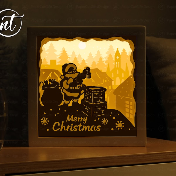 Santa Claus 3D Shadow Box, Christmas Shadow Box SVG, Merry Christmas Papercut Template, Files For Cricut Santa Claus 3D Shadow Box, Christmas Shadow Box SVG, Merry Christmas Papercut Template, Files For Cricut