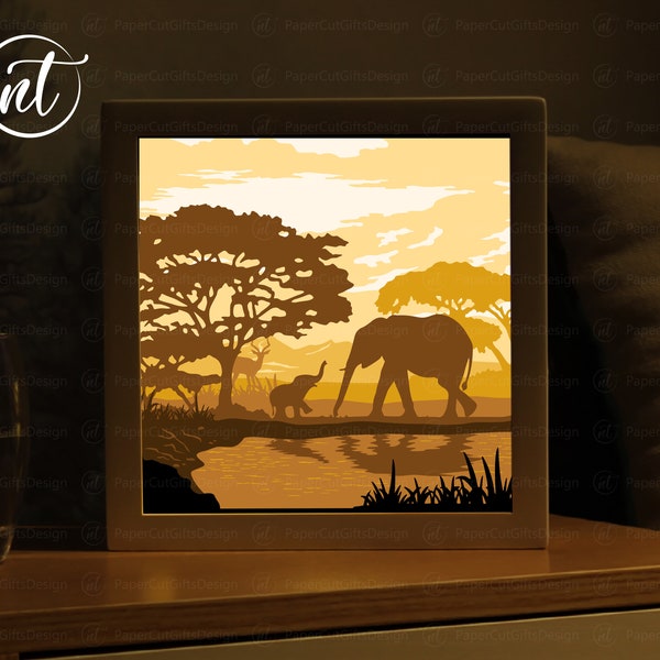 Elephants Lightbox Template, Paper Cut Shadow Box Template, Shadow box SVG, Silhouette files, Digital File, SVG FILE Elephants Lightbox Template, Paper Cut Shadow Box Template, Shadow box SVG, Silhouette files, Digital File, SVG FILE