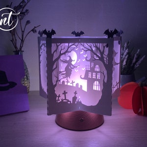 Halloween Witch Star Book Lantern SVG: Paper Lantern Template (Digital Download)