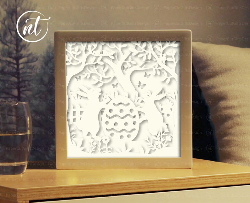 Easter Bunny Shadow Box SVG: 3D Paper Cut Lightbox (digital File) - Etsy