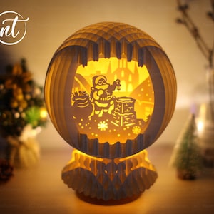 Santa Claus Presents Bol Popup 3D - Christmas Popup Card 3D SVG - Merry Christmas Paper Cutting Template - Bestanden voor Cricut