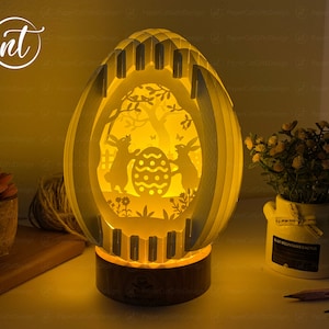 Osterhasen-Ei, Osterhasen-Ei, Osterhasen-Ei, Papierschnitt-Vorlage, 3D-Ostern-SVG-DATEI