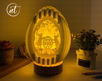 3D Easter Egg SVG: Paper Cut Light Box Template (Digital Download)