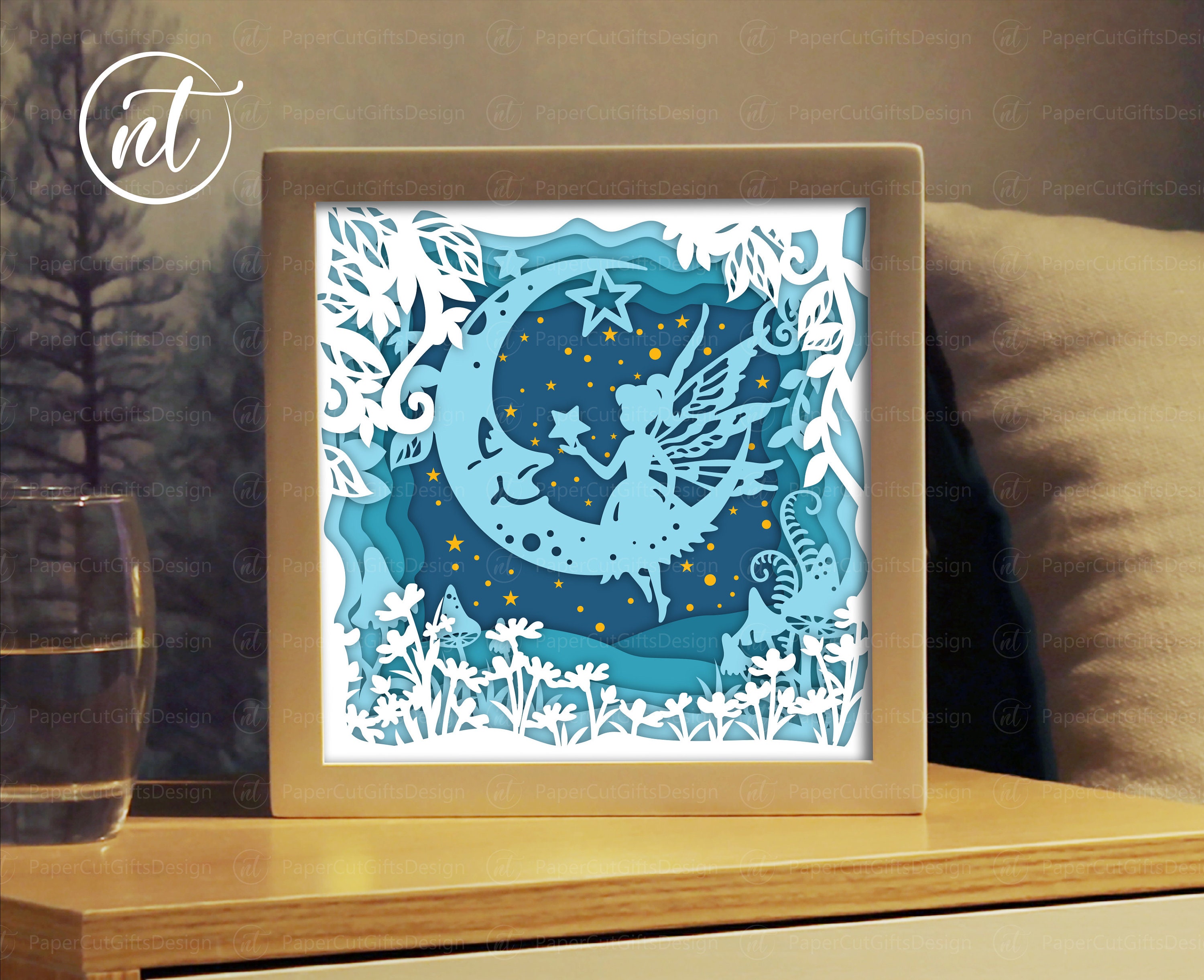 Fairy Moon Shadow Box Lightbox SVG Paper Cut Shadow Box | Etsy UK