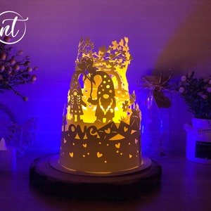 Paper Lantern Valentine Gnome Template, Paper Cut Templates Files ...