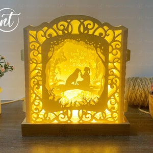 Liebe Hund Pop Up Karte 3D, 3D Papier Handwerk, Shadowbox Karte Cricut, besondere Geschenkkarten, digitale Datei, SVG-DATEI