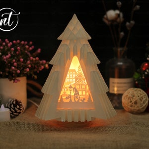 Christmas Tree With Gnome Pop Up 3D SVG - Christmas Popup Card 3D SVG - Merry Christmas Paper Cutting Template - Files for Cricut