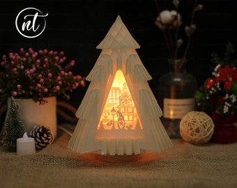 Christmas Tree Gnome 3D SVG: Paper Cutting Template (Digital Download)