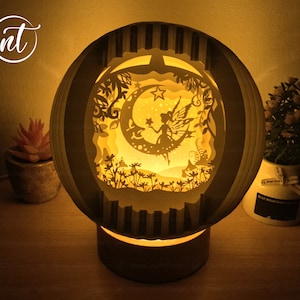 Fairy Moon Sphere 3D Popup SVG Files, Birthday Card, Shadowbox Card Cricut, Special Gift Cards, Digital File