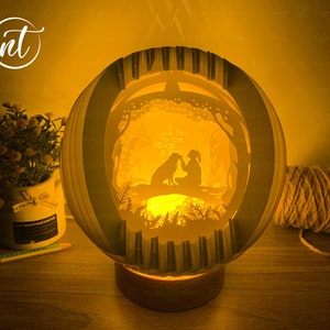 Love Dog Sphere Luci pop-up per bambini, Lampada di carta Art, Lucine, Lampada da comodino