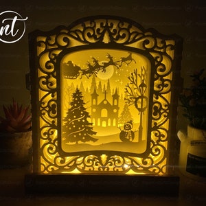 Frohe Weihnachten PopUp Karte 3D, frohe Weihnachtskarte, Shadowbox Karte Cricut, spezielle Geschenkkarten, digitale Datei, SVG-DATEI