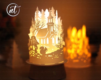 Christmas Paper Lantern Template: Holiday Paper Cut Files (SVG, PDF, PNG)