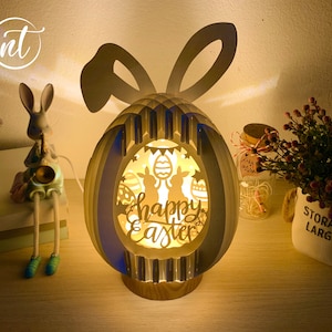 Osterhase Popup 3D Dateien, Osterhasen Ei, Scherenschnitt Vorlage, 3D Ostern SVG DATEI