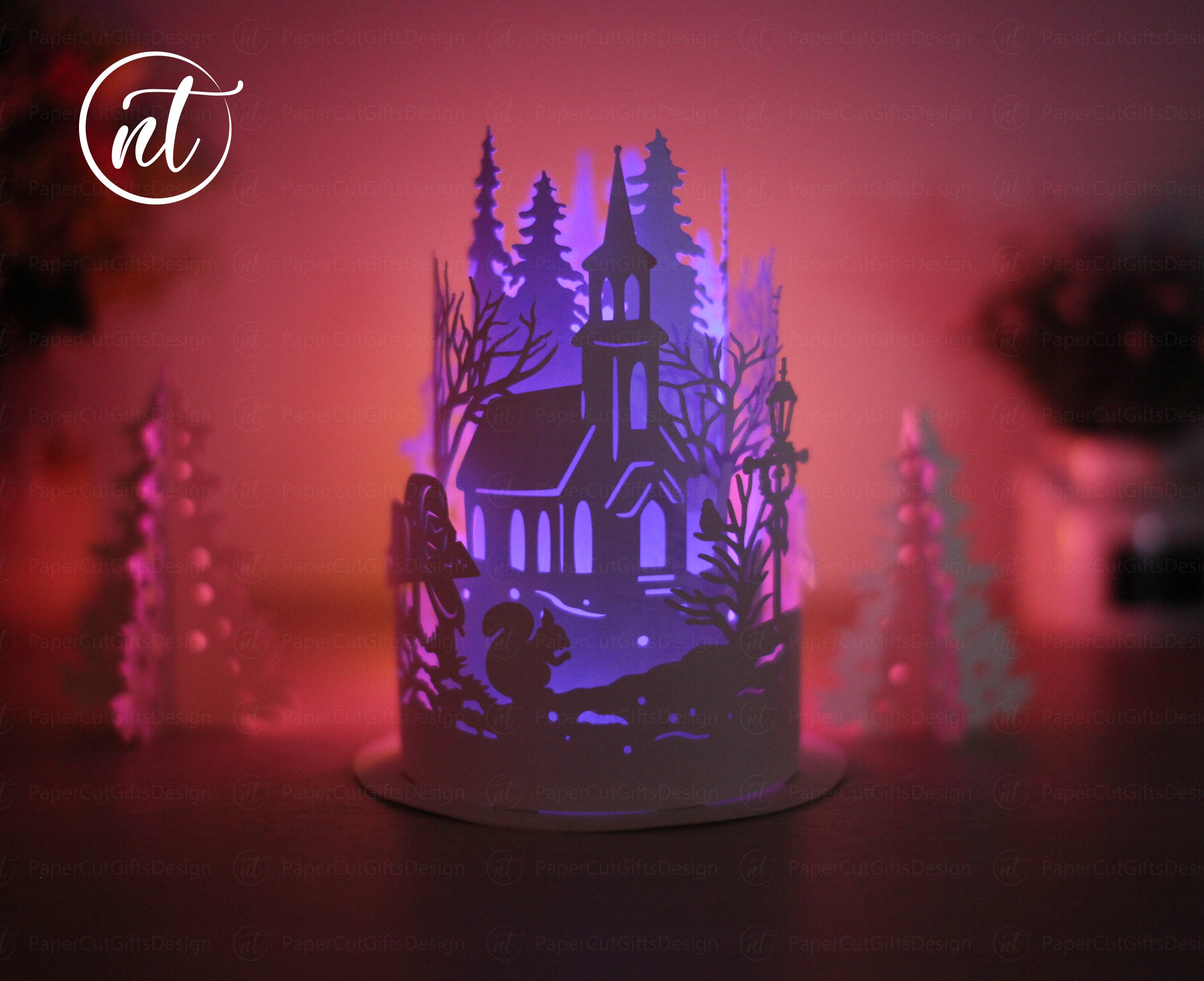 Merry Christmas Paper Lanterns Template Paper Cut Templates Etsy