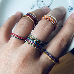 Buy one and get one free!  Ultra thin dainty ring band macrame stackable ring