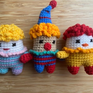 Handmade clown mini clown crochet yarn clown ornament