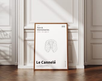 At the Table – The Cannelé | French Cuisine Poster to Print A4 A3 | Elegant Pastry Illustration | SHV Studio