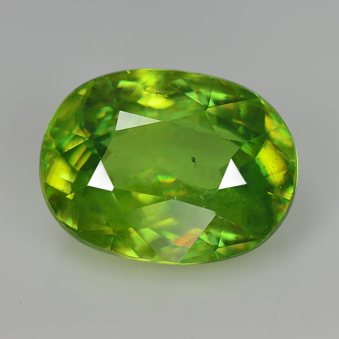 Natural Loose Sphene Green Gemstone Oval Shape 3.42 Cts Etsy