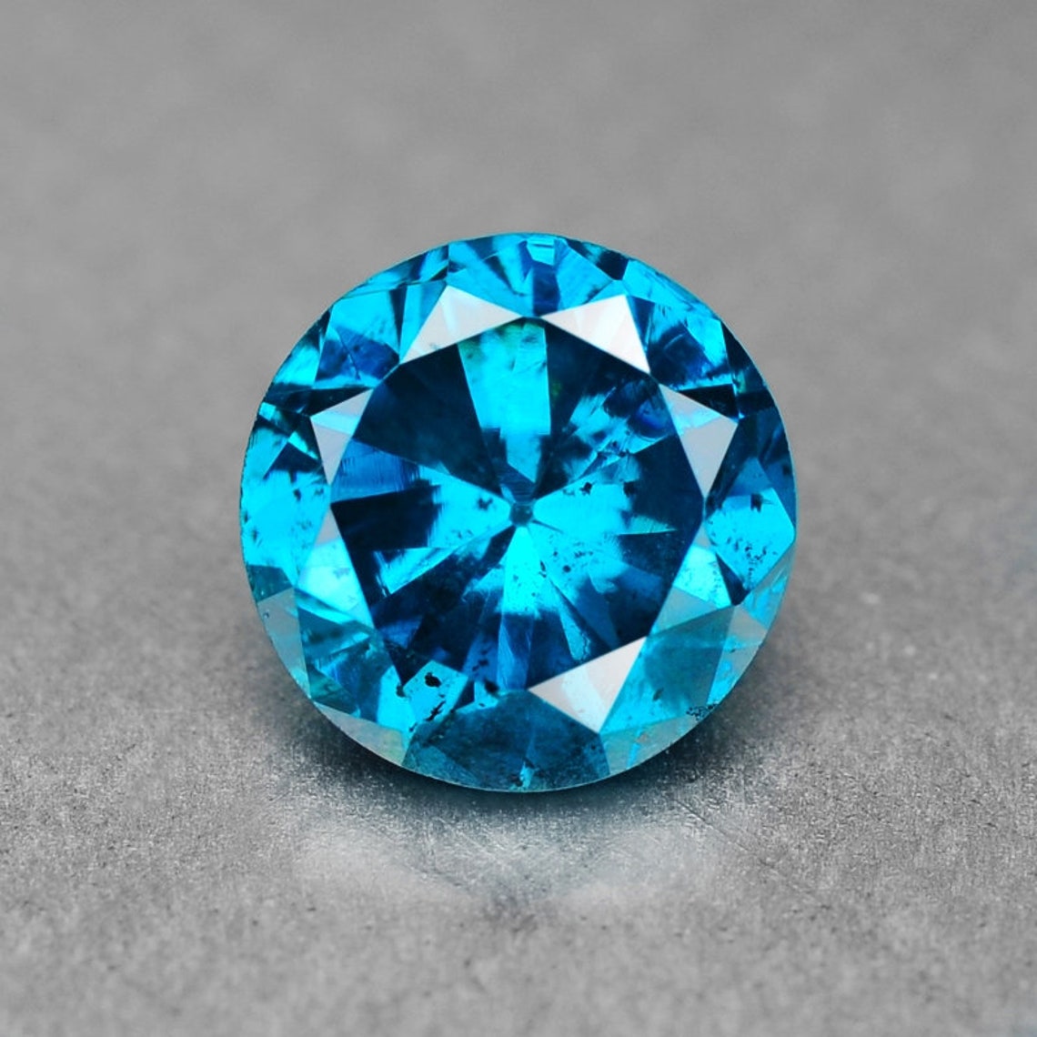 Natural Loose Blue Diamond 0.46 Cts Fancy Color Round Shape Etsy