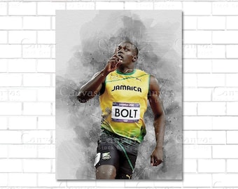 Usain Bolt 2 Jamaican Sprinter World Record Holder Motivation Quote Poster Photo