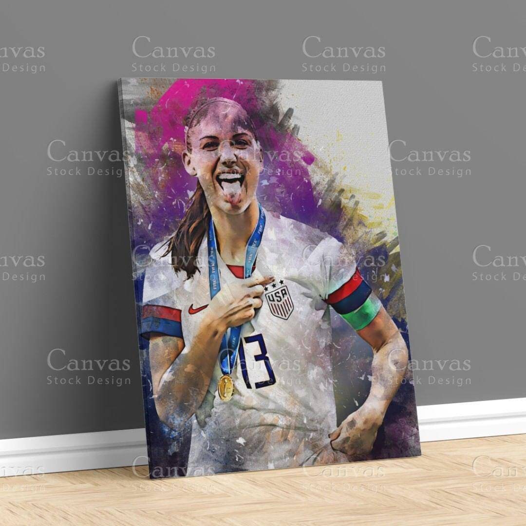 Alex Morgan Poster, Canvas Frame, Kids Wall Decor, Soccer Man Cave Gift ...