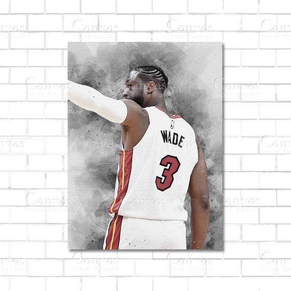 LeBron James Miami Heat Poster, Canvas, Basketball print, Sport