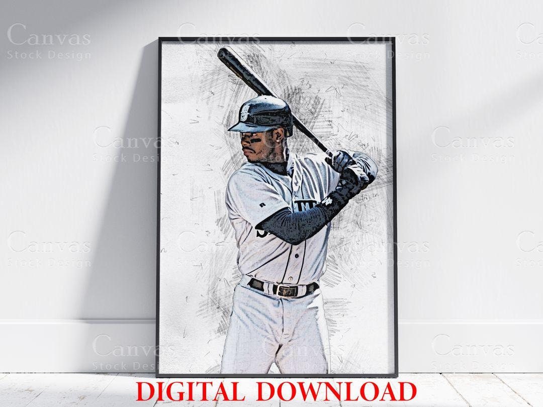 Ken Griffey Jr Poster, Seattle Mariners, Sports Art, Wall Art Printable