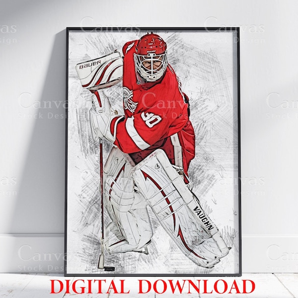 Chris Osgood Poster, Canvas Wall Art, Sport Poster, Sports Art, Wall Art Printable, Man Cave Gift, Digital Download