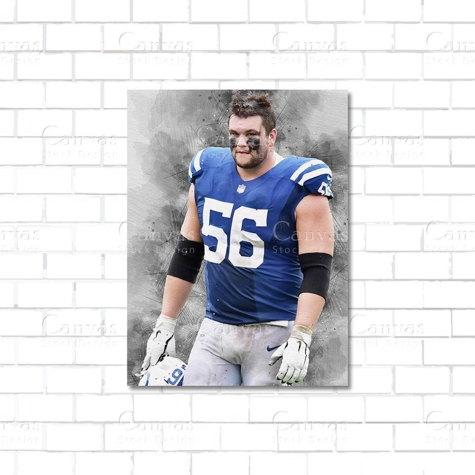 Quenton Nelson Poster,canvas Frame, Kids Wall Decor, Football, Man Cave