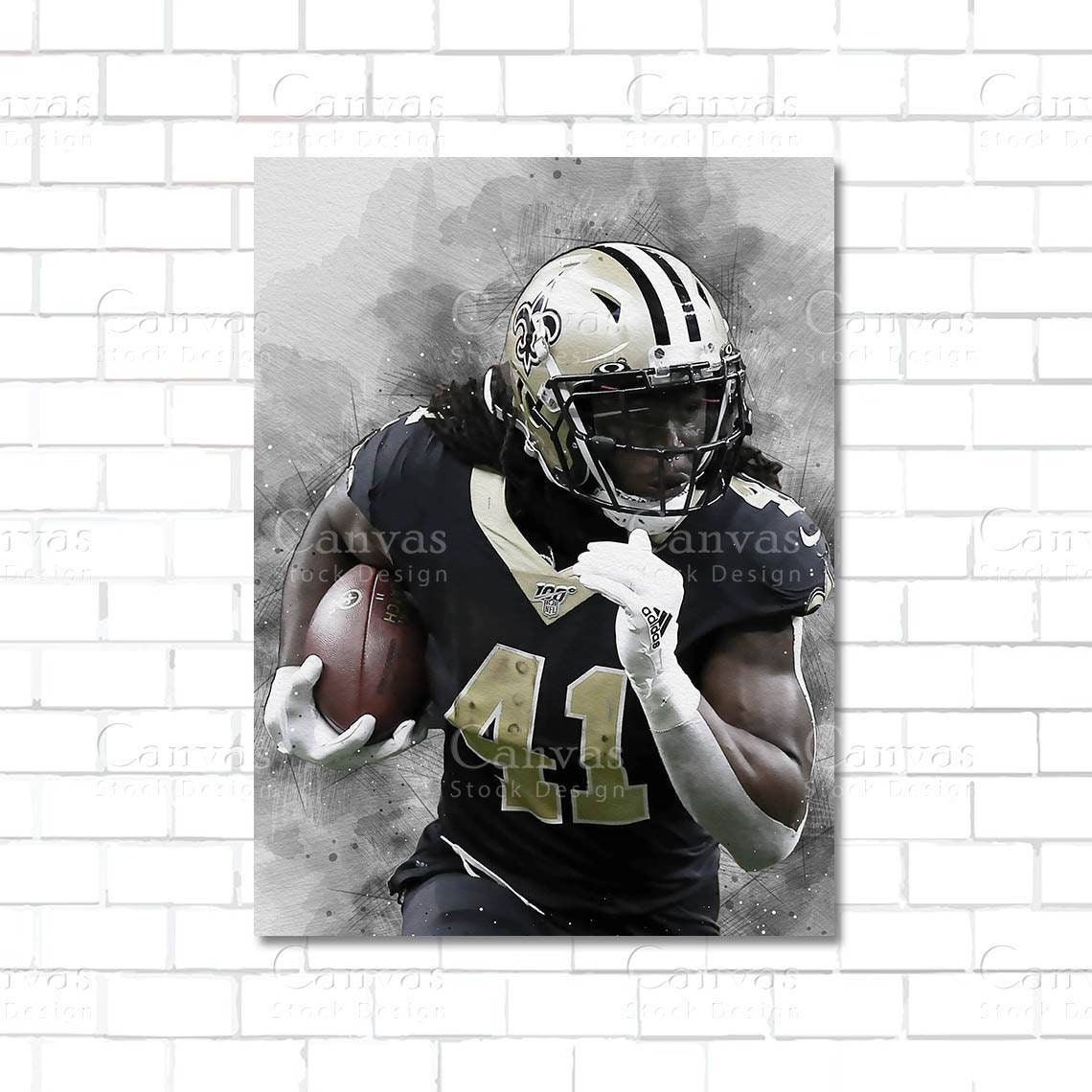 Alvin Kamara Jersey Poster Canvas Wall Art Football Man 