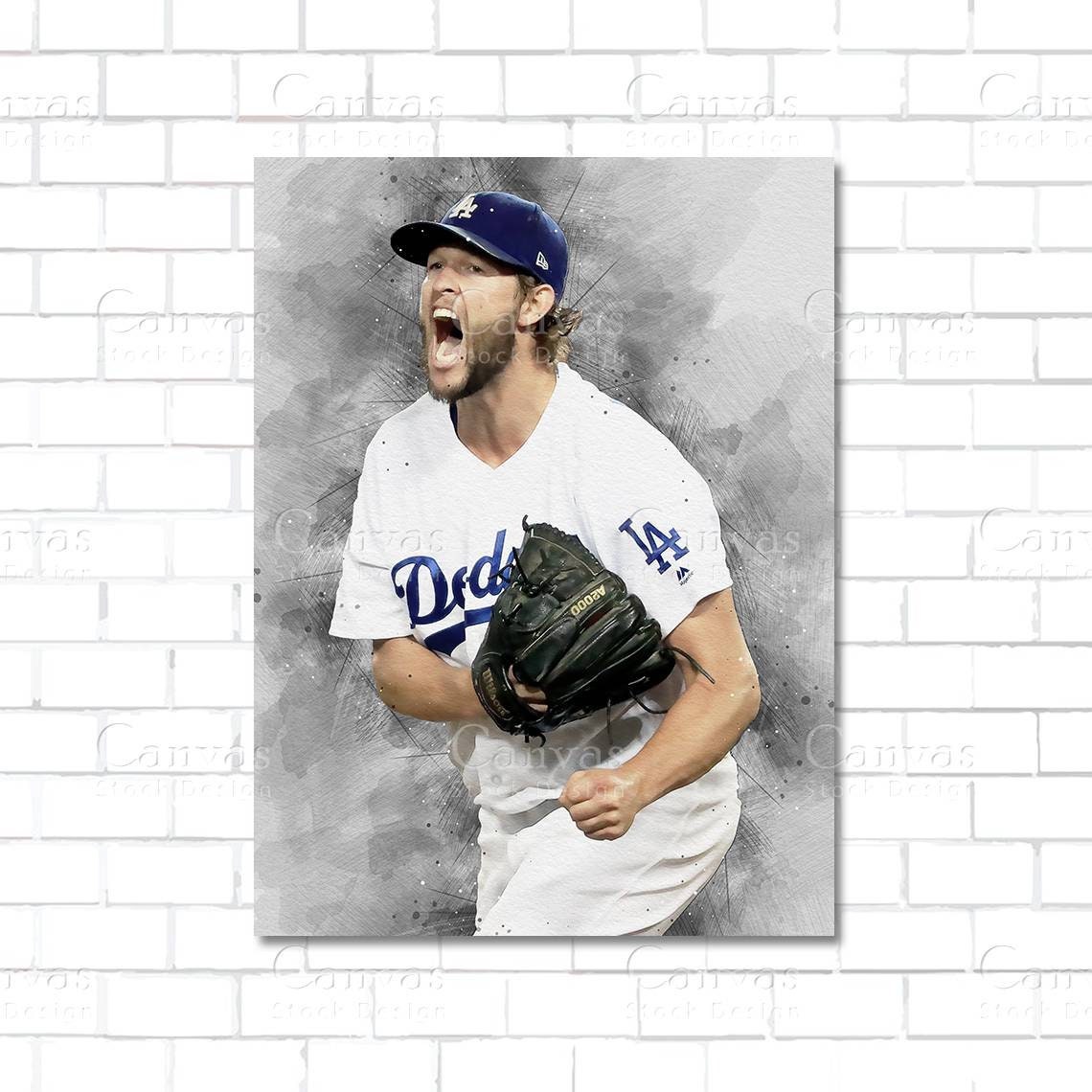 Clayton Kershaw Baseball Playe98 Canvas Poster Wall Art Decor Print Picture  Paintings for Living Room Bedroom Decoration Frame