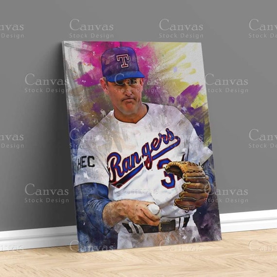 Nolan Ryan Canvas Frame Kids Wall Decor Baseballfan Man 