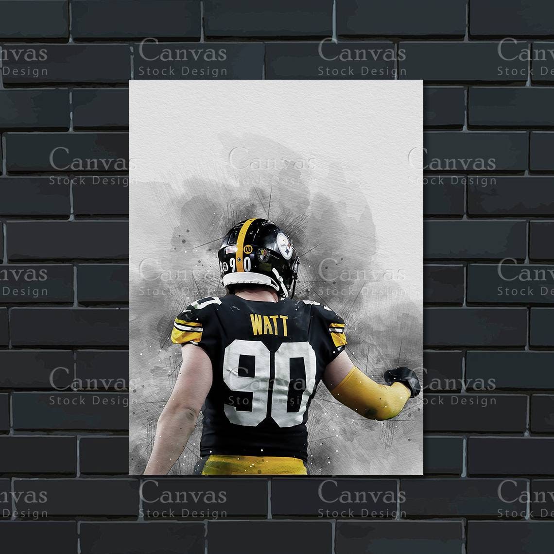TJ Watt Celebration Steelers Poster Canvas Frame Kids Wall - Etsy
