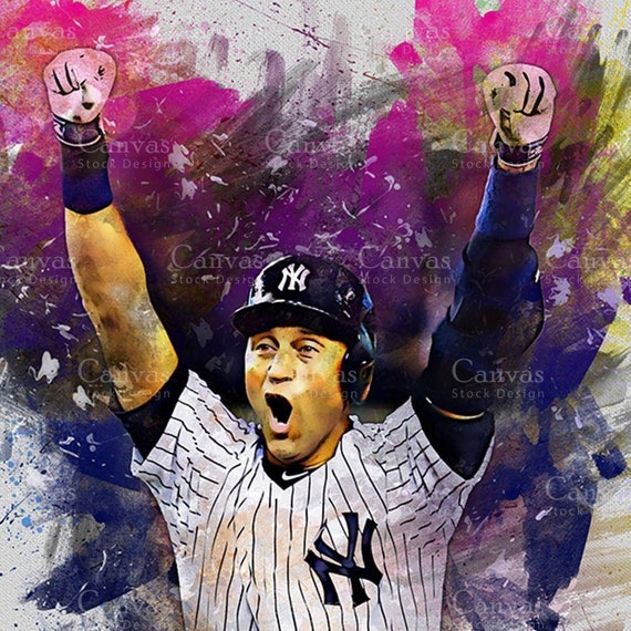 Derek Jeter Poster Canvas Frame, Kids Wall Decor, Baseballfan, Man Cave  Gift for Him Her, Sports Canvas Wall Art - Etsy