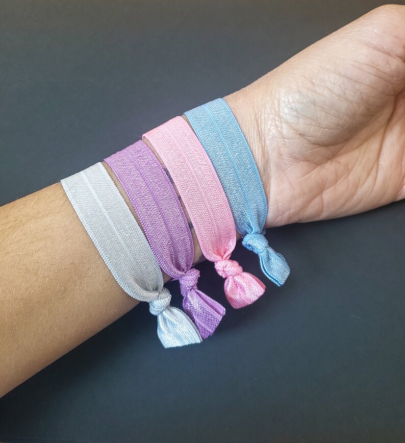 hair bands 8 Packs fold over elastics Gentle hair ties Hand tied Hair Elastics