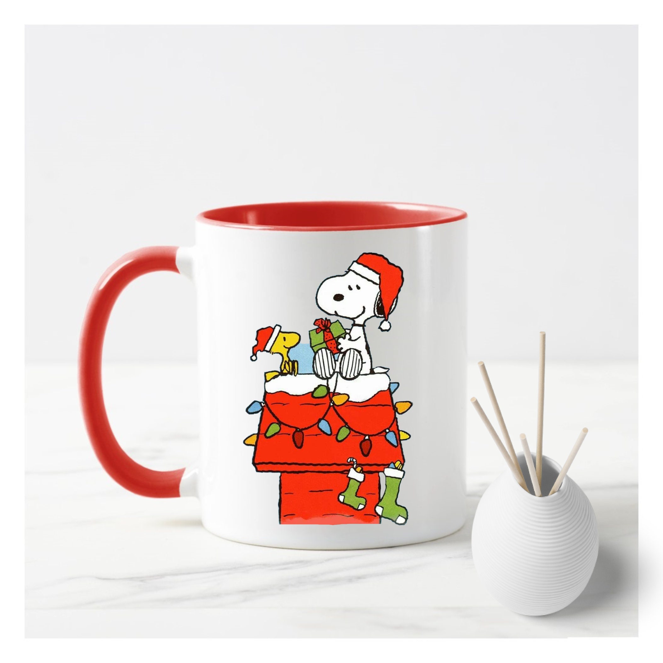 Peanuts Coffee mug Snoopy Christmas cartoon mug self gift Etsy