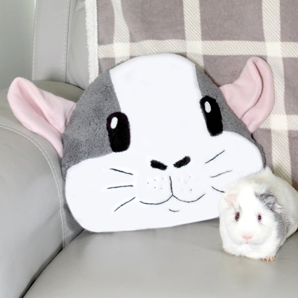 Cute Guinea Pig Face Pillow - Custom Animal Cushion - Unique Guinea Pig Home Accessory