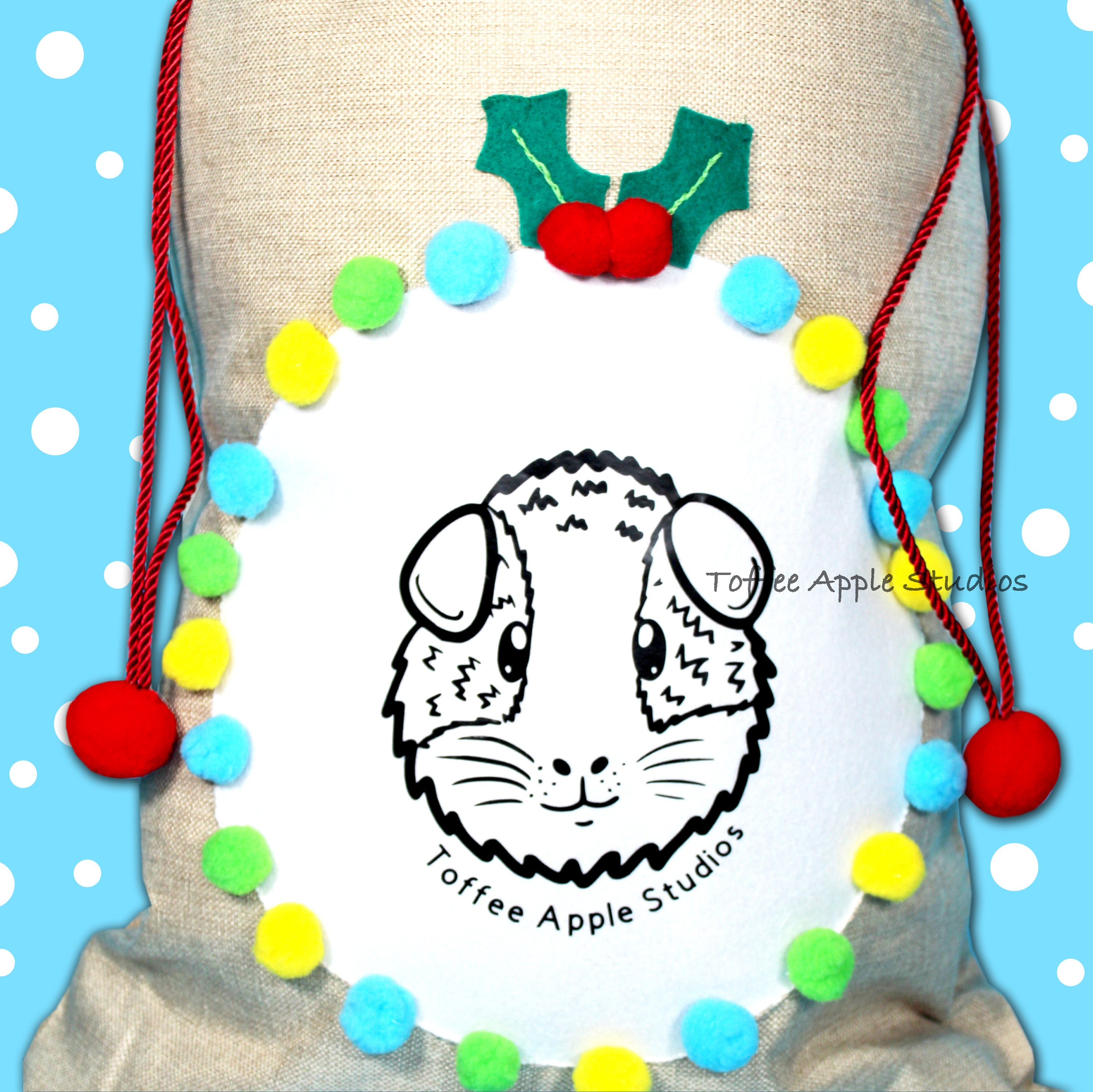 Guinea Pig Christmas Sack / Festive Gift Bag / Handmade Big Etsy