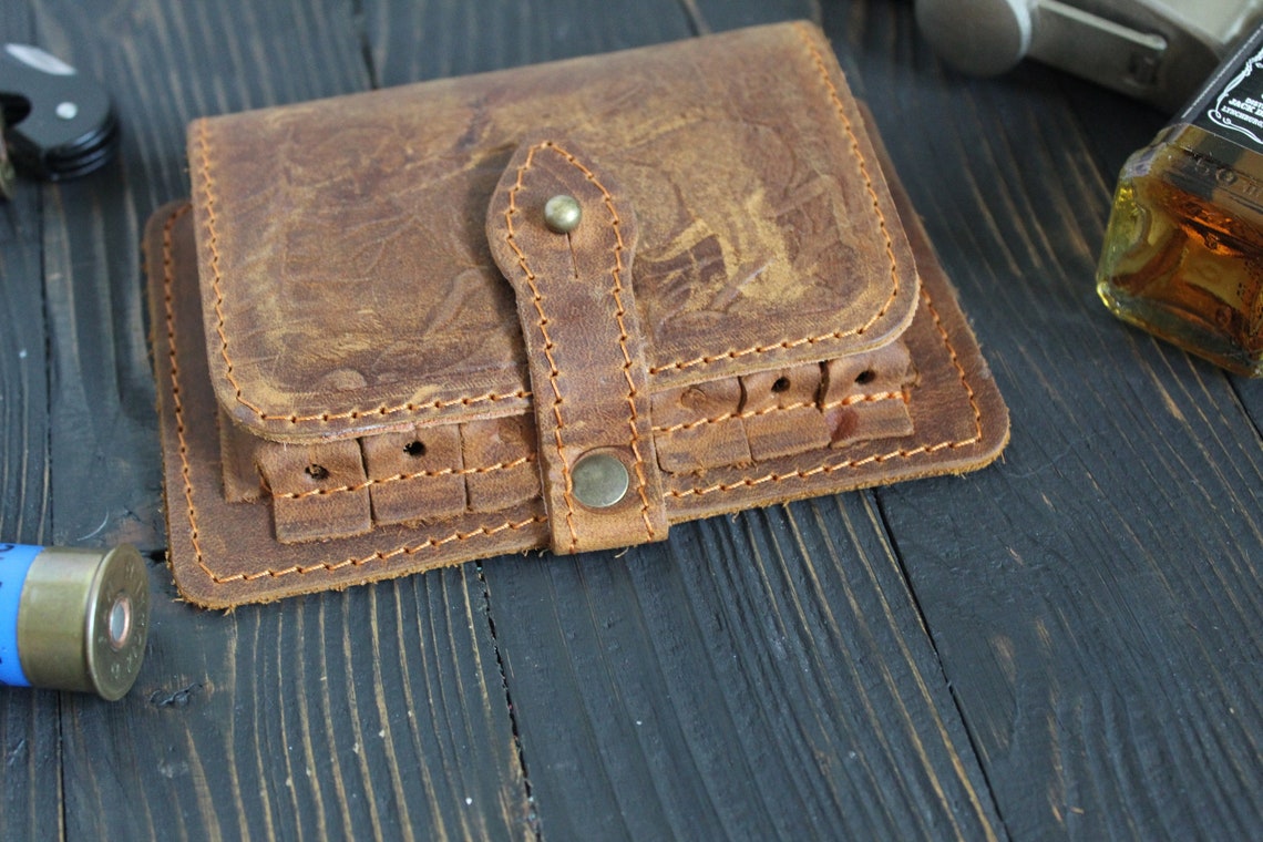 Crazy Horse Leather Standard Rifle Cartridge Case Hunting Etsy