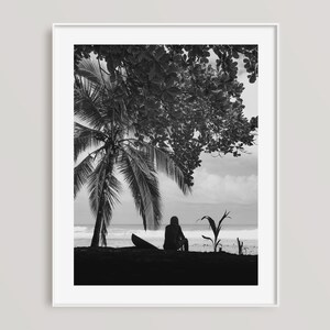 Costa Rican Surfer • Costa Rica • Giclée Fine Art Archival Print • Black and White Photography Wall Art • 8x10, 12x15, 16x20, 4:5