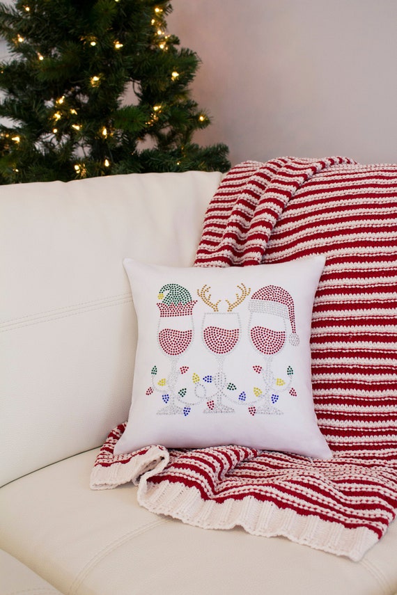 Christmas Pillow Christmas Pillow Covers Rhinestone Pillow Bling Pillow Christmas Pillow 14X14 Decorative Pillows Holiday Pillow Cover Etsy
